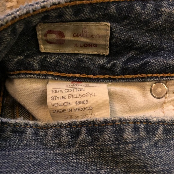 {BKE} Culture Denim X Long Denim Distressed Light Blue Wide Leg Size 28 Women’s - Picture 6 of 10